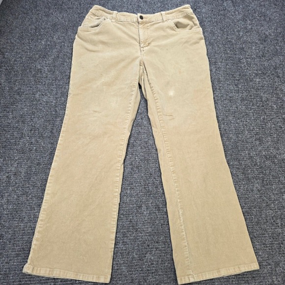 St. John's Bay Pants - St. John's Bay Corduroy Straight Leg Pants Women's Size 12P Tan Beige Stretch